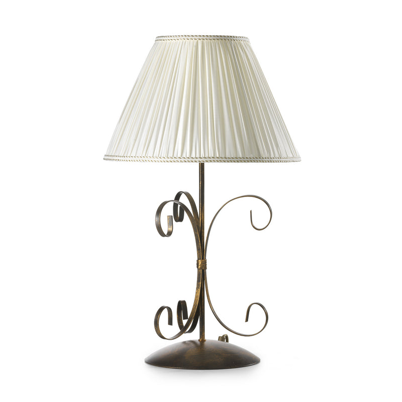 Tischleuchte Lampe Grande Odino Textil Bronze Creme Schalter Metall E27 LED 57cm - 8030626546028