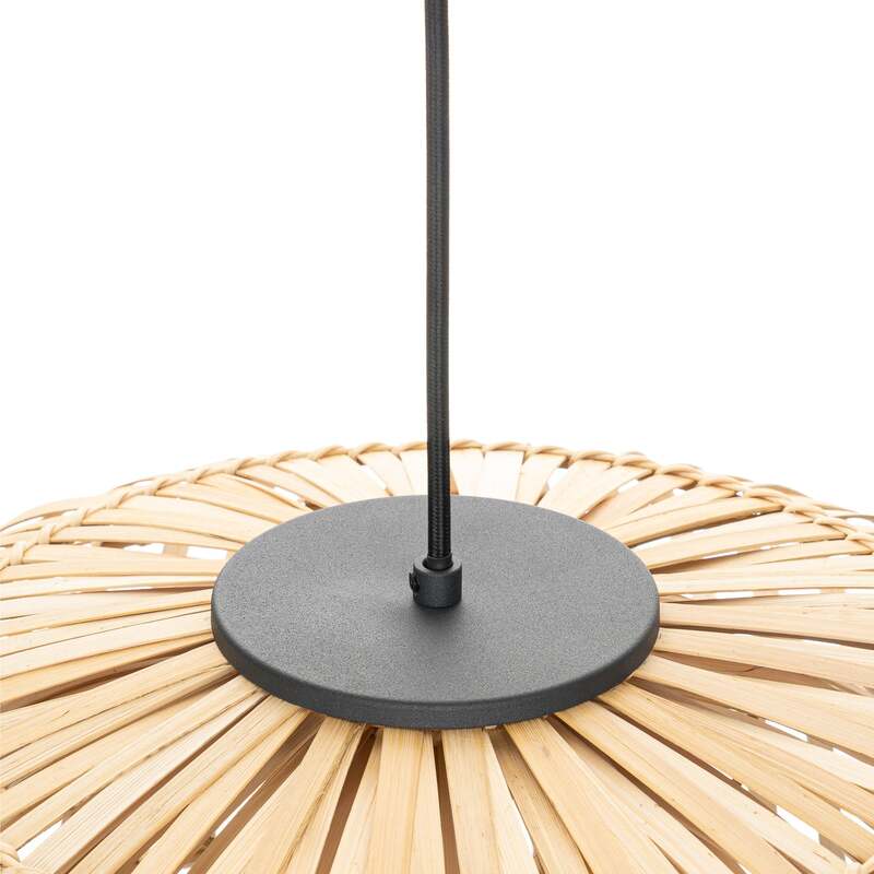 Lindby Hängeleuchte Ilajus LED Pendelleuchte Lampe dimmbar Bambus Ø 62 cm natur - 4251911764857
