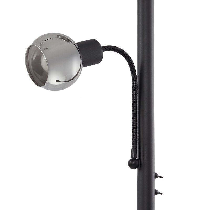 Lindby Stehleuchte Nehemia schwarz Glas Leselicht 185 cm Stehlampe Lampe Leuchte - 4251911793345