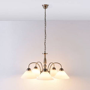 B-Ware Lindby Pendelleuchte Hängeleuchte Otis LED Lampe dimmbar weiß Ø68cm 5-flg