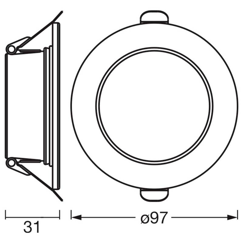 OSRAM HOMELIGHTING Deckenstrahler Einbaustrahler LED warmweiß IP44 3000K weiß - 4058075854314