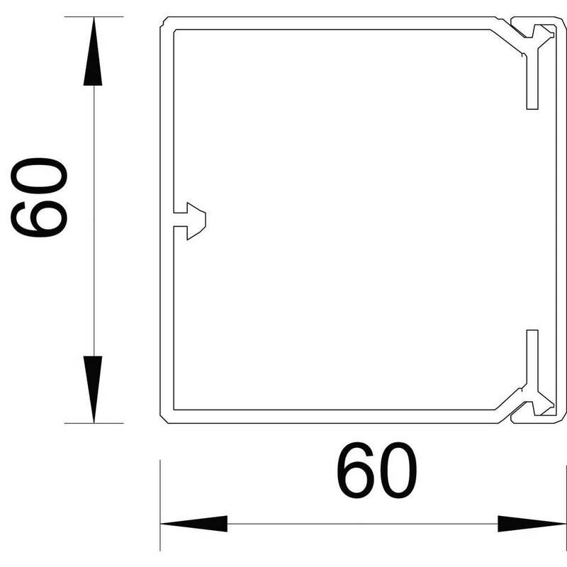 OBO Bettermann Leitung Kabelkanal Creme-Weiß PVC Bodenlochung 60x60mm 2m 4 STÜCK - 4012196020171