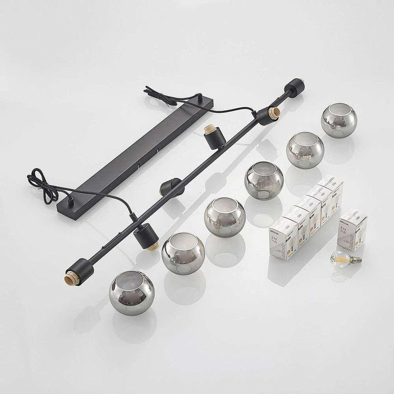 Lindby Hängeleuchte Pendelleuchte Biscala Glasleuchte schwarz rauchgrau Glas - 4251911720044