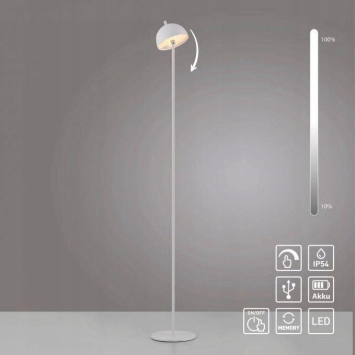 SCHÖNER WOHNEN LED Rechargeable Floor Lamp Bellies, White, IP54 - 4043689018795