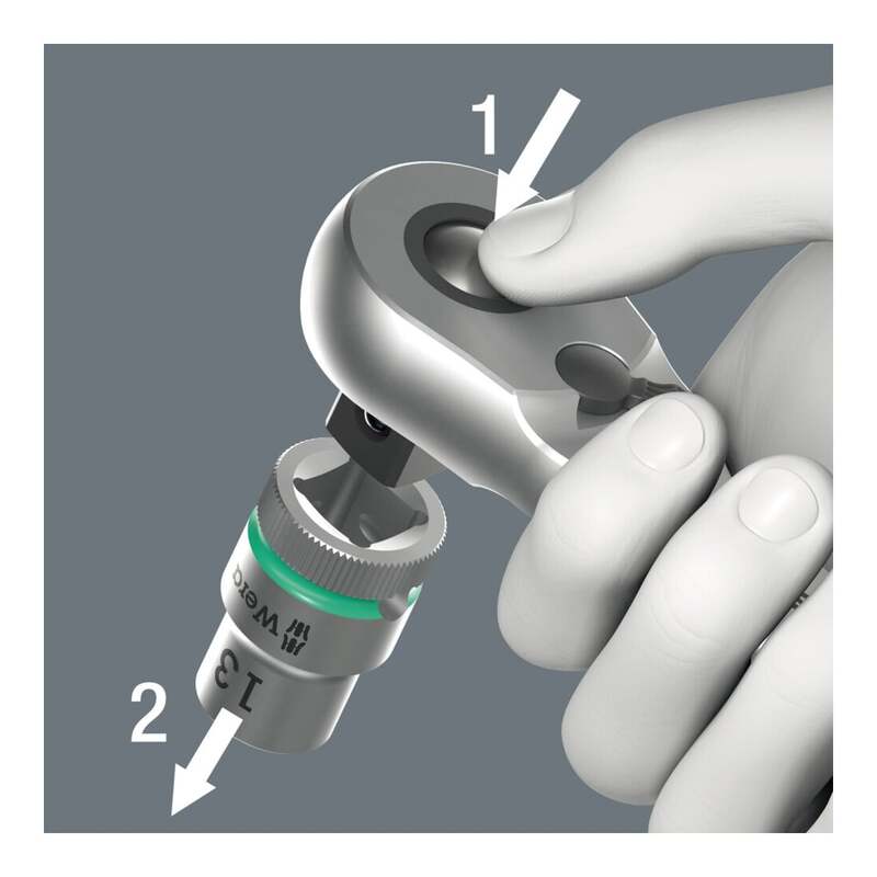 Wera Knarre Zyklop Metal 1/4" Antrieb Durchsteckvierkant 141mm Werkzeug robust - 4013288174017