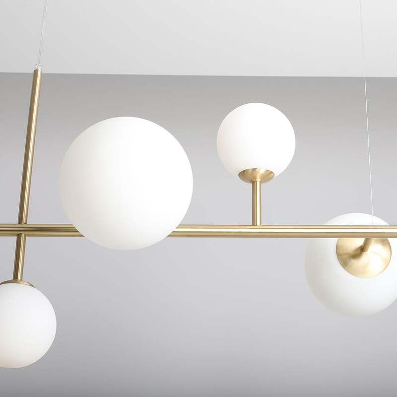 Hängeleuchte Joel Hängelampe Deckenlampe Deckenlicht LED messing/weiß 6-flammig - 5904798654450
