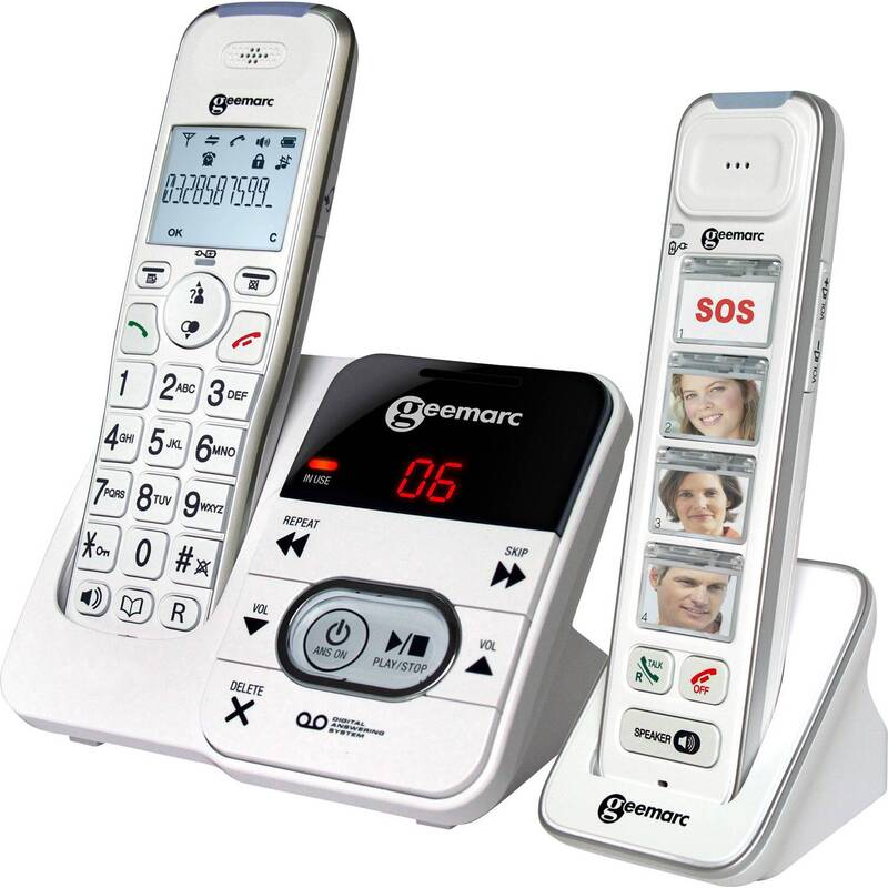Geemarc PACK Mobility 295 Schnurloses Seniorentelefon Anrufbeantworter Set weiß - 3521350008890