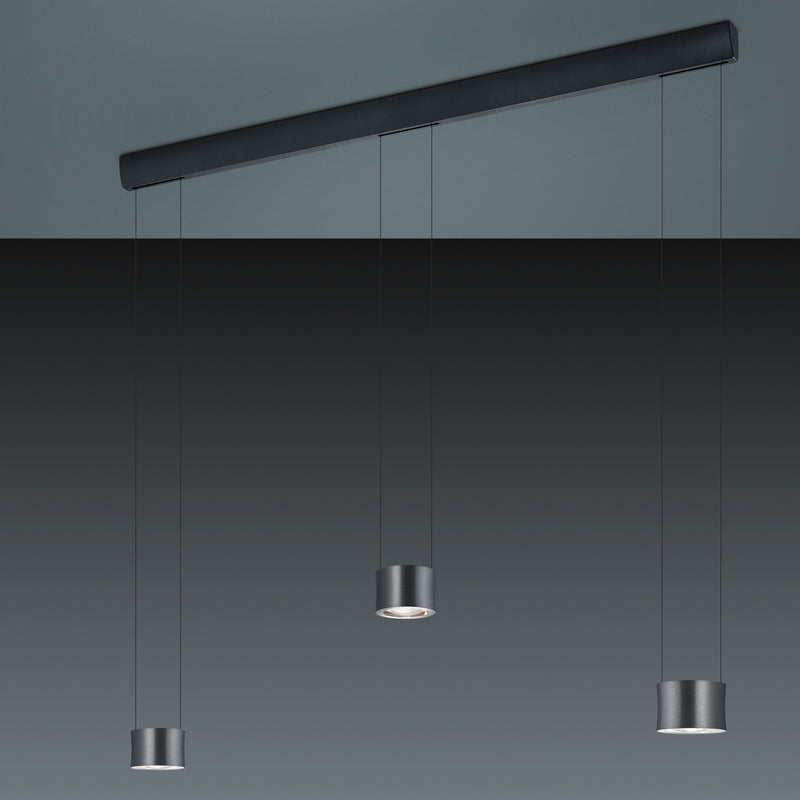 BANKAMP Pendelleuchte Hängeleuchte LED Lampe Impulse anthrazit Aluminium Glas - 4009669035398