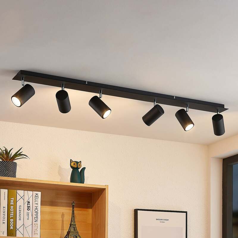 Lindby Deckenstrahler Deckenlampe Joffrey Schwarz 6 flammig Leuchte GU10431 - 4251911728590