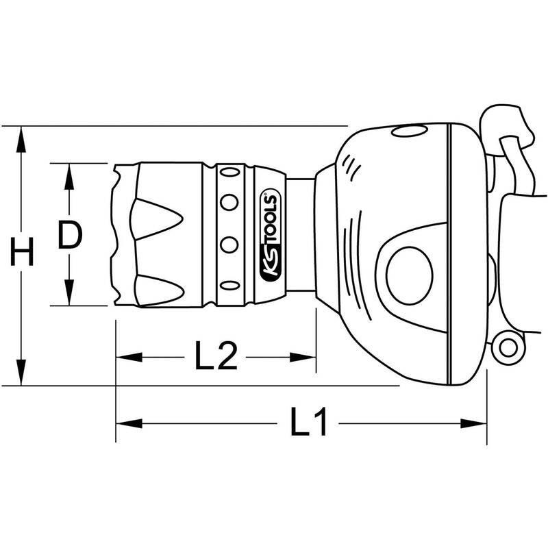 KS Tools Stirnlampe Kopflampe LED perfectLight Fokus rot Batterie 140 lm - 4042146384404