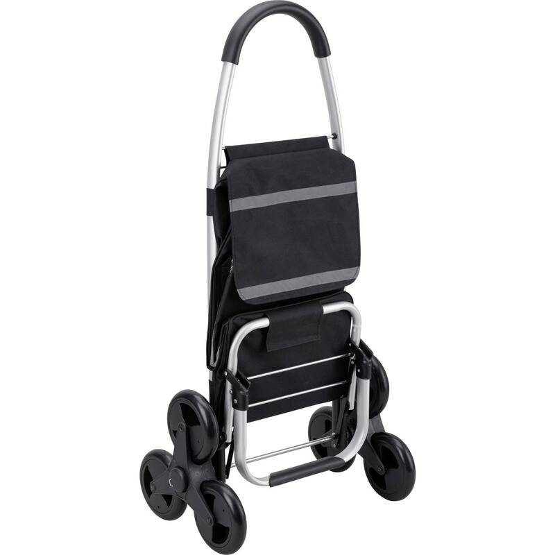 Metafranc Einkaufstrolley Einkaufswagen Aluminium schwarz 59l 20kg 47x46cm 108cm - 4004646203975