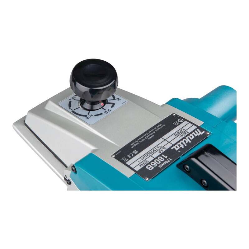 Makita Zimmermannshobel 1806B Hobelmaschine Holzarbeiten 1200W 170mm blau - 0088381003957