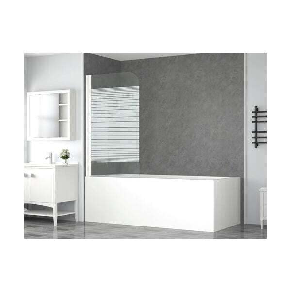 form and style Duschabtrennung Badewannenaufsatz Wand ABETO Glas Streifen weiß - 2007004936494