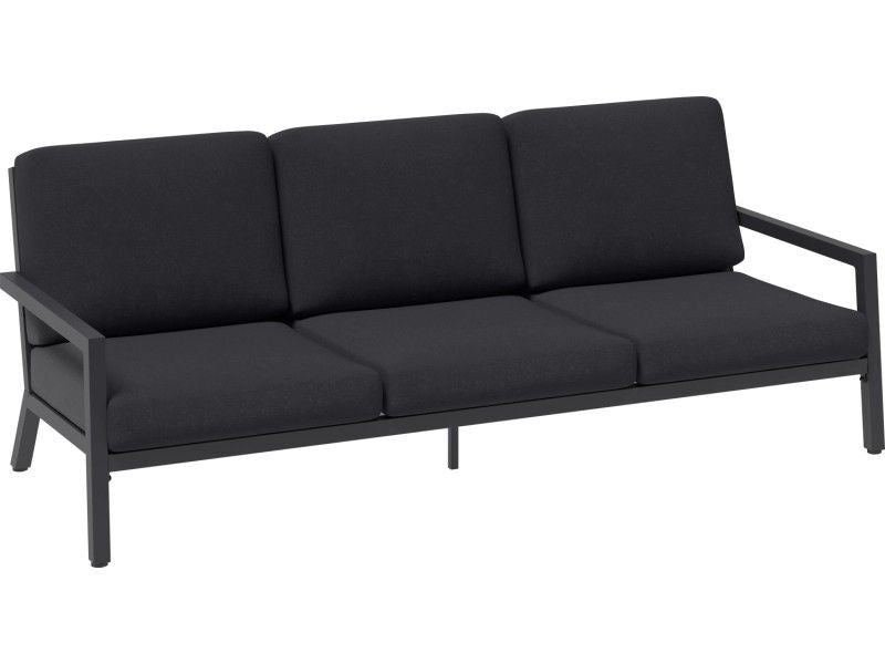 Lounge-Gruppe Springtown 4-teilig Gartenmöbel Aluminium Schwarz-Dunkelgrau Tisch - 4007873338632