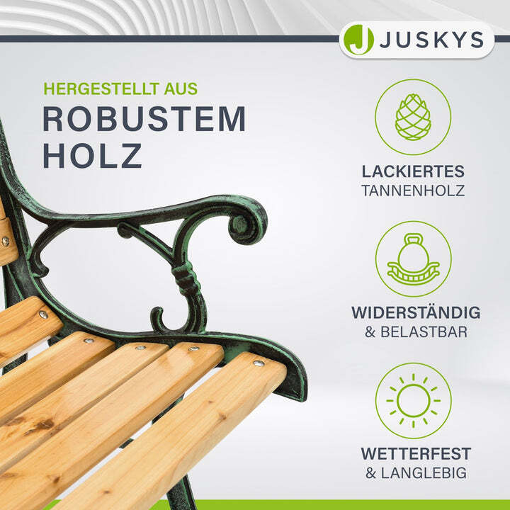 Gartenbank Venezia 2 Sitzer Parkbank Holzbank aus Tannenholz und Gusseisen - 4260565520757