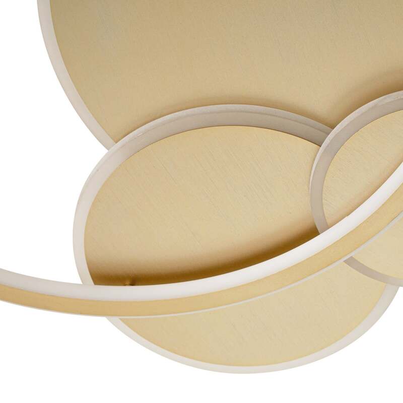 Lucande Deckenleuchte Deckenlampe LED gold Metall dimmbar Circulo 60 cm - 4255830903069
