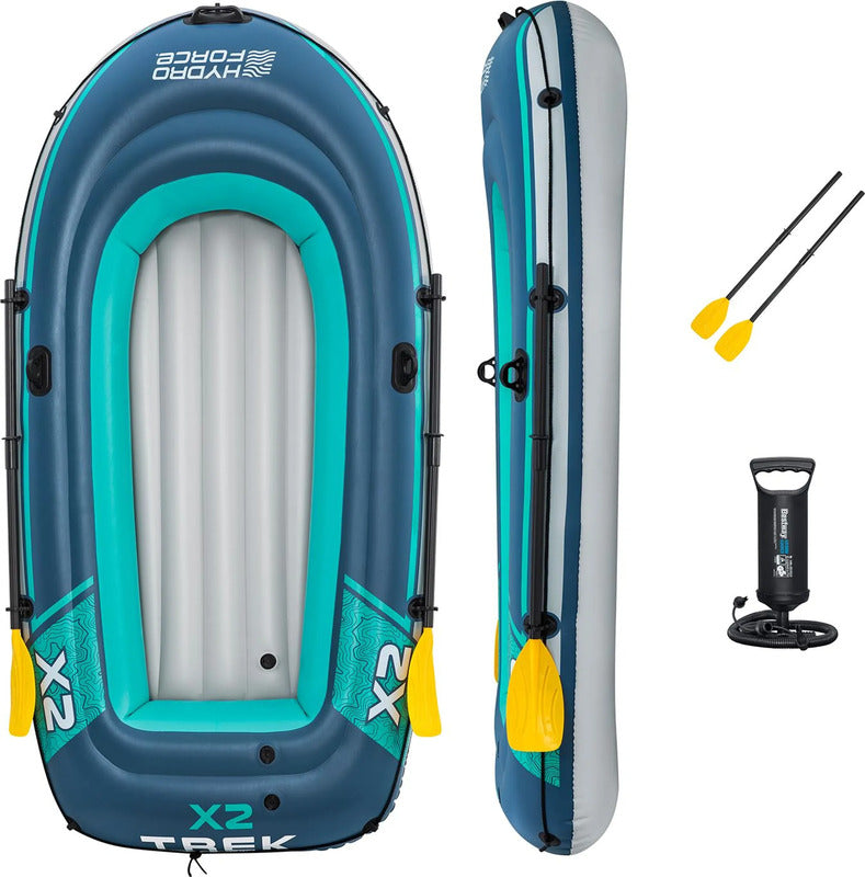 Bestway Schlauchboot Trek X2 232x118cm Freizeitboot mit Ruder und Pumpe blau - 6941607373033
