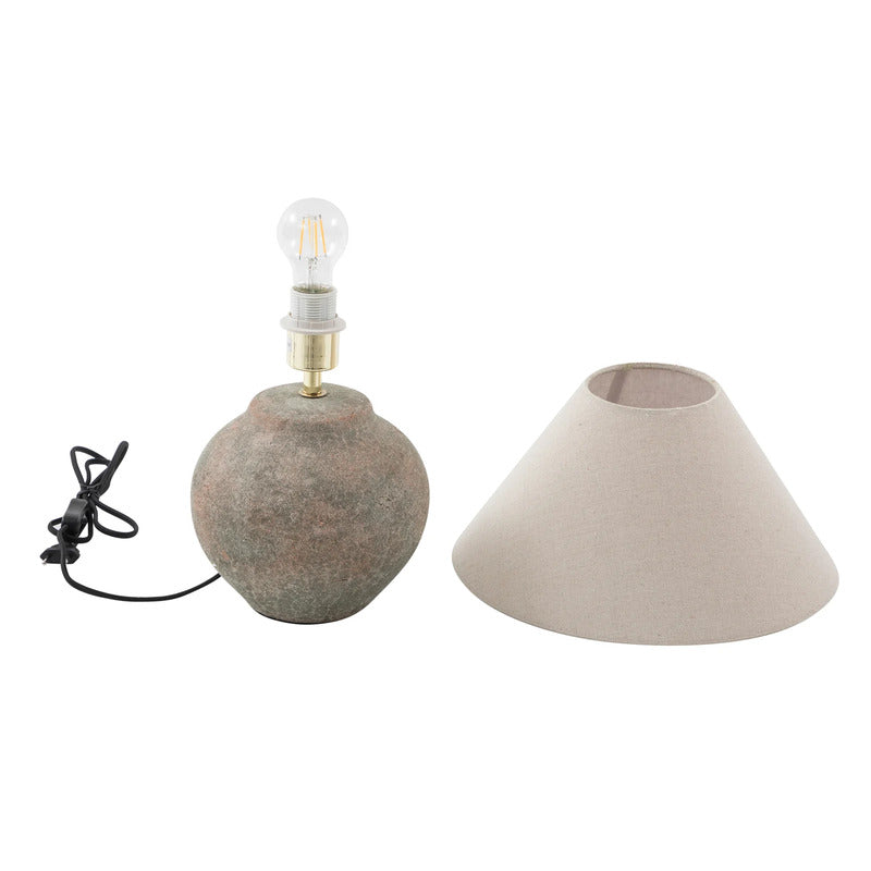 Lucande Tischleuchte Thalorin LED Lampe Tischlampe Leuchte braun grau 39cm - 4251911776867