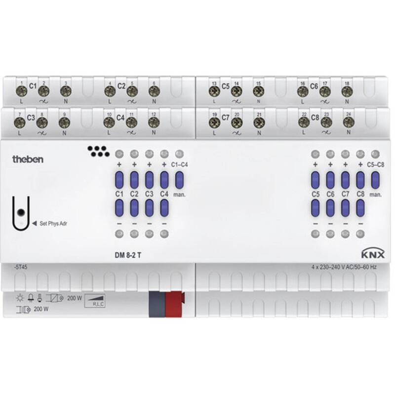 Theben Dimmaktor Dimmer Schalter KNX Universal Mehrfarbig 8fach Lichtsteuerung - 4003468490891