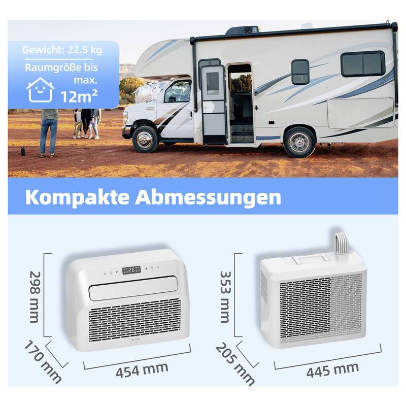 Be Cool Split-Klimagerät Klimaanlage 5000 BTU 1465W Wifi 12m² Weiß kompakt - 9005151009422
