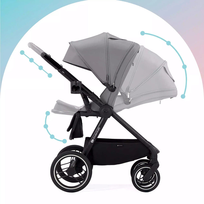 Kinderkraft Kinderwagen Buggy Kombikinderwagen Nea 2in1 Platinum Grey Testsieger - 5902533919826