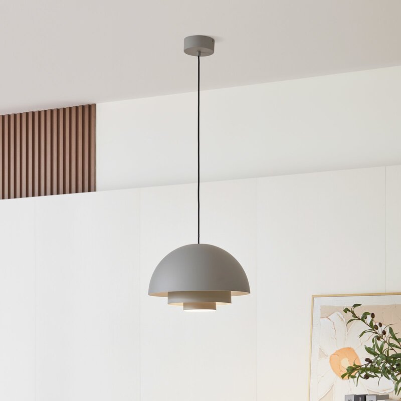 Lucande Pendelleuchte Hängeleuchte LED grau Aluminium Lampe Leuchte 40 cm - 4251911768305