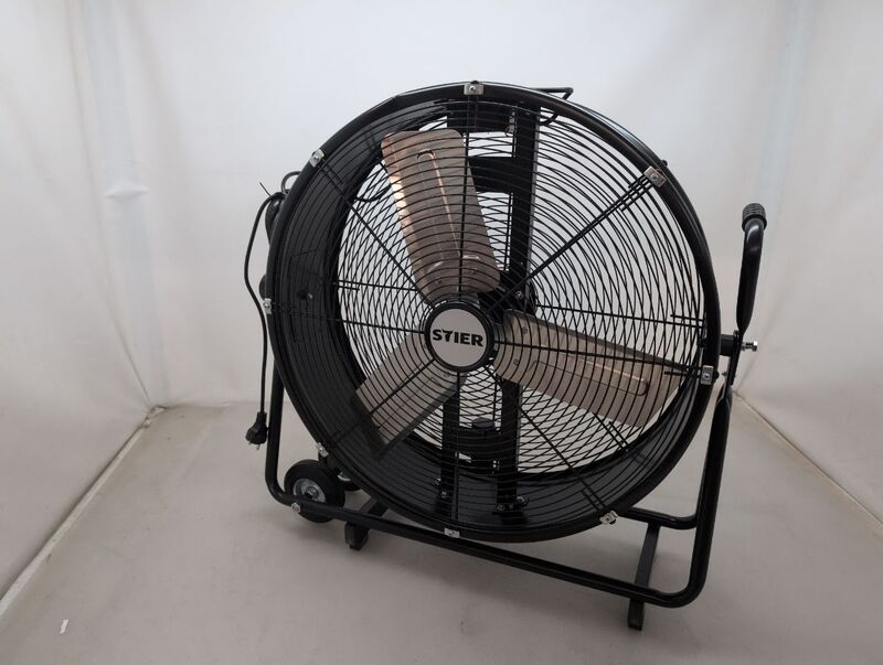 STIER Trommelventilator fahrbar 330W Ø600mm Heizlüfter Ventilator IP44 mobil - 4251709618126