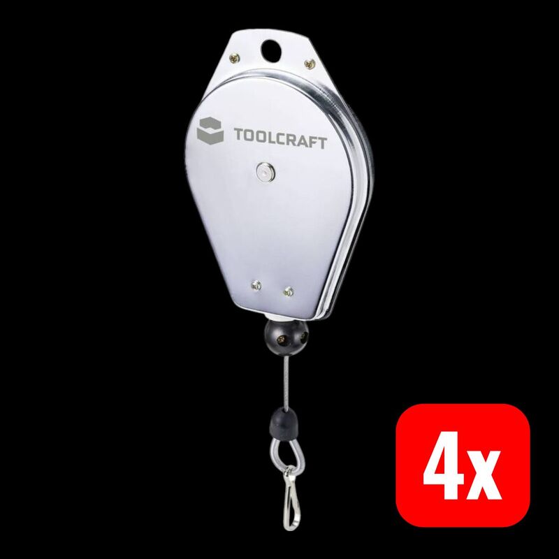 TOOLCRAFT Federzug Seilauszug 1,5m Tragkraft 2kg Eisen robust vielseitig 145mm - 4064161195124