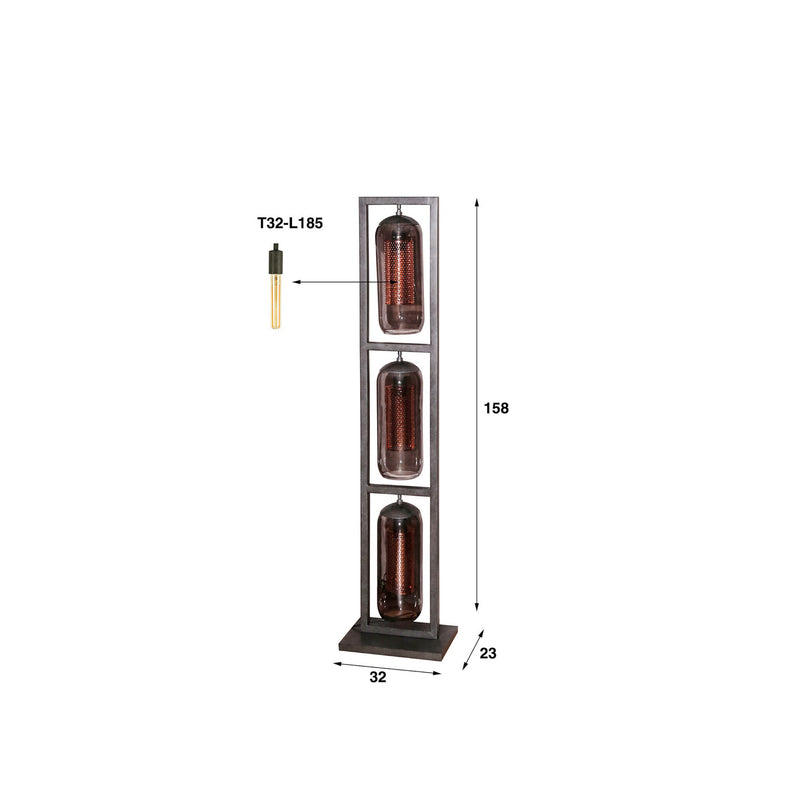 Kamilian Stehleuchte Stehlampe 3fl rauchgrau schwarz Glas E27 SIEHE TEXT/FOTO - 8713244078378