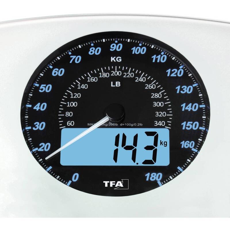 TFA Dostmann Personenwaage digitale Waage 180kg Kunststoff 315x315mm weiß - 4009816026101