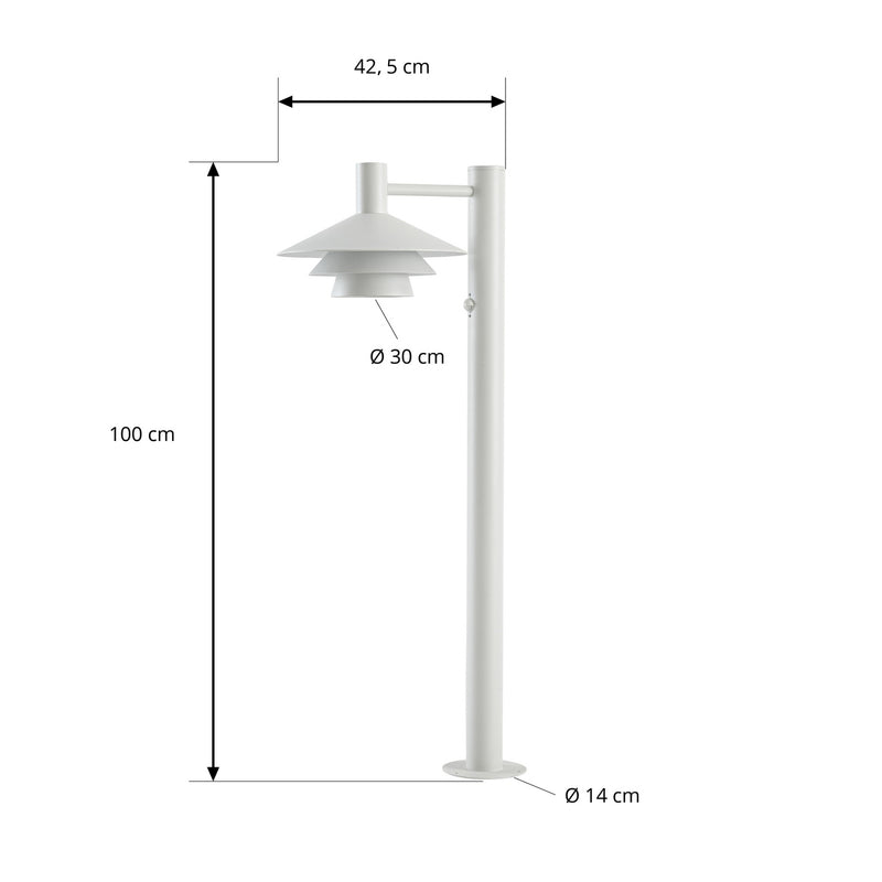 Lucande Wegeleuchte Gartenleuchte Montaro LED Pollerleuchte mit Sensor weiß - 4255830908699