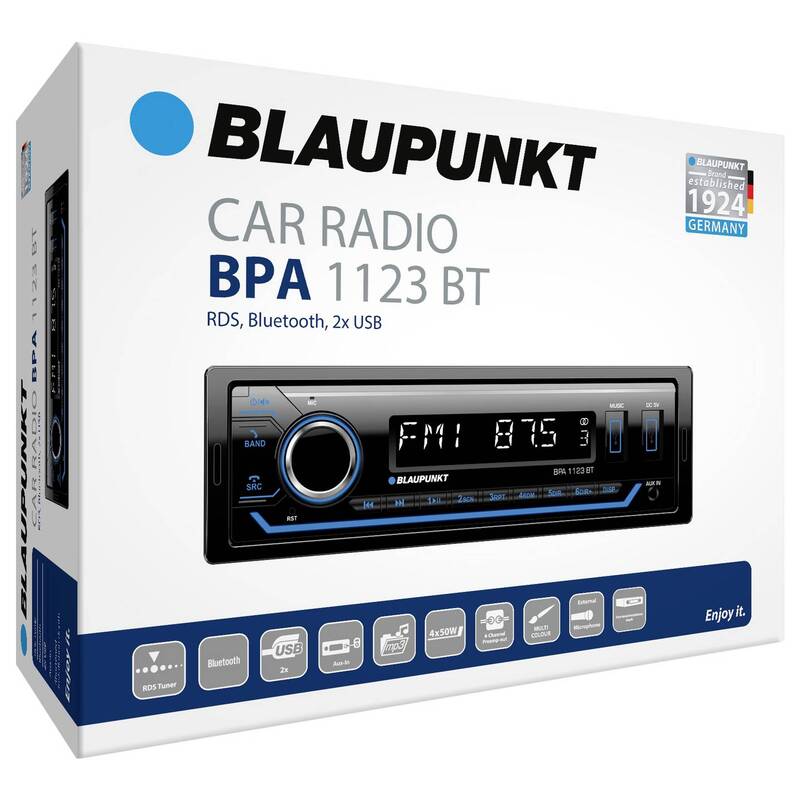 Blaupunkt Autoradio BPA 1123BT RDS MP3 Bluetooth 4x50W USB schwarz rot 12V - 4260499853136