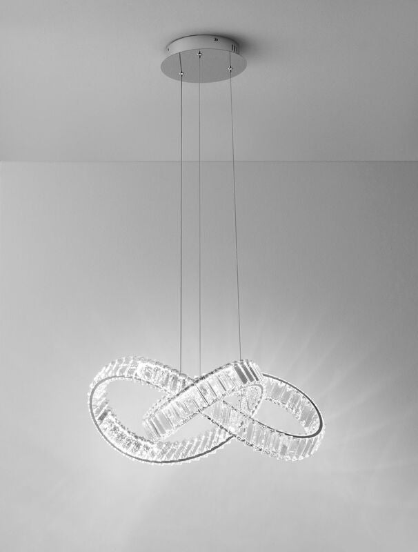 Nova Luce Pendelleuchte Hängeleuchte CONCETO LED Chrom dimmbar 60 cm SIEHE TEXT - 5212017440174