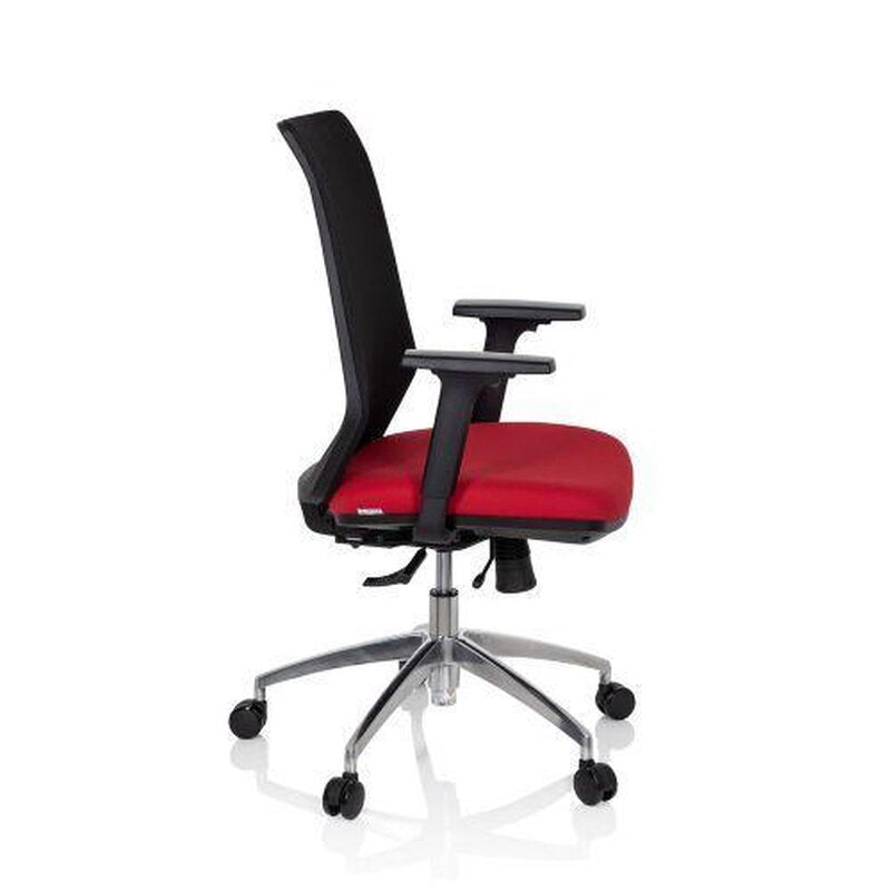 hjh OFFICE Profondo Bürostuhl Drehstuhl Schwarz Rot Stoff Netzgewebe Ergonomie - 4251084676926
