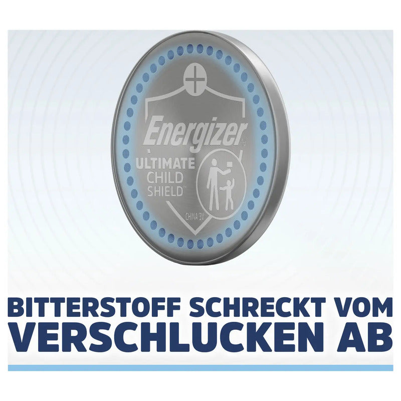 Energizer Knopfzelle CR2032 3V Lithium Batterie Ultimate Child Shield 4 Stück - 7638900452709