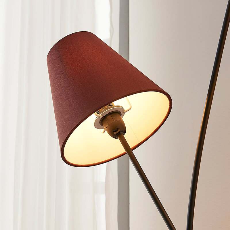 Lindby Stehleuchte Melis 130cm 3-flammig LED warmweiß schwarz braun grau Leuchte - 4251096545739