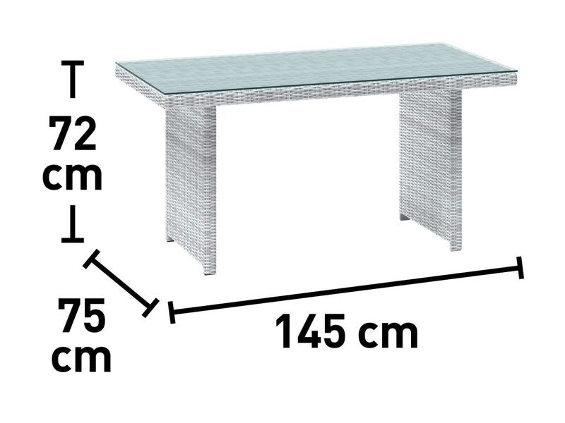 Loungegruppe Luciara 6-teilig Gartenmöbel Stahl Polyrattan Hellgrau-Anthrazit - 4007875112629