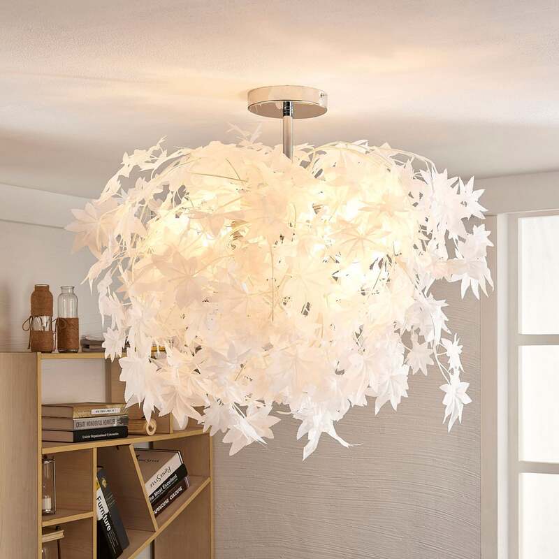 Lindby Deckenlampe Deckenleuchte Maple LED Lampe dimmbar chrom weiß Ø 70 cm - 4251096527490