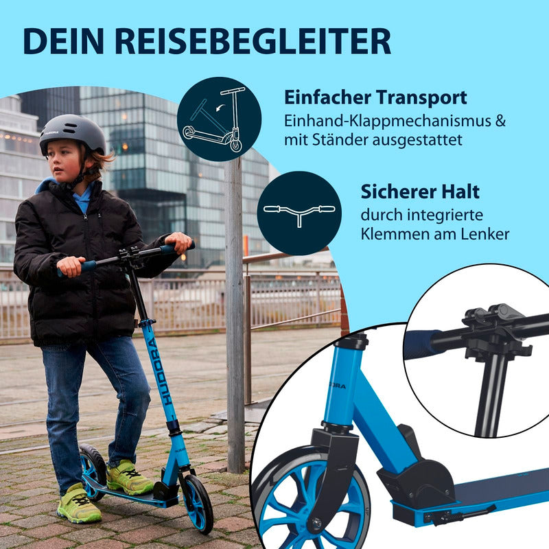 HUDORA Scooter UP 200 blau höhenverstellbar für Kinder ab 4 Jahren 100 kg - 4005998144510