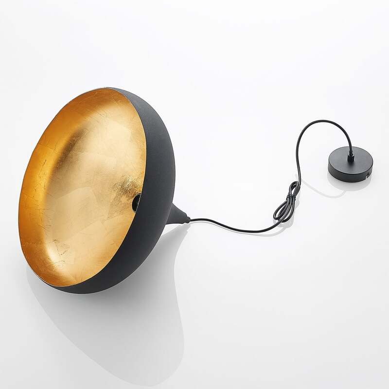Arcchio Hängeleuchte Lunus Pendelleuchte Lampe dimmbar schwarz gold Ø40,5cm - 4251096586954