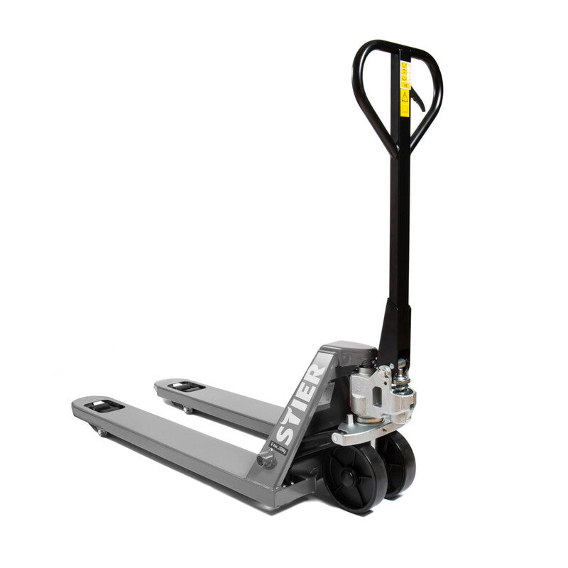 STIER Gabelhubwagen Handgabelhubwagen Tragkraft 2500kg Nylon-Reifen grau 1150mm - 4260439008534