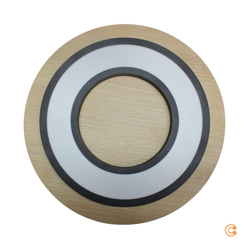 JUST LIGHT Deckenleuchte Lampe LED Holz schwarz Tola rund Warmweiß 3000K - 4043689000516