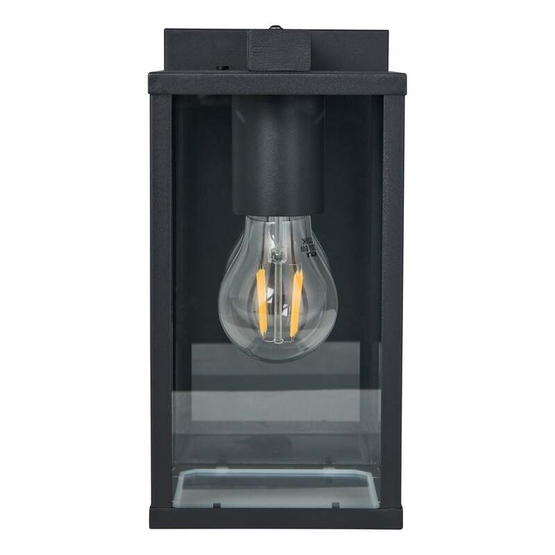 EGLO Außenwandleuchte Budrone schwarz klar Gartenleuchte Lampe dimmbar IP44 27cm - 9008606231607