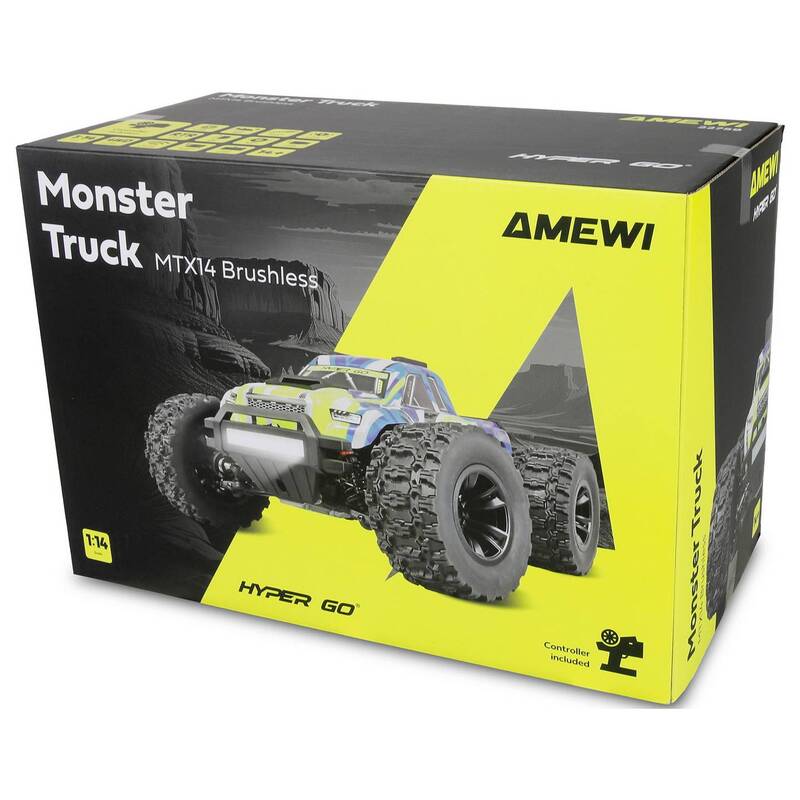 Amewi RC Modellauto Monstertruck Hyper GO MTX14 4WD Brushless 1:14 RtR Spielzeug - 4262500348990