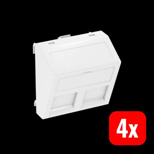 4x B-Ware OBO Bettermann Abdeckung Datentechnikträger Kunststoff Staubschutz weiß 45x45mm