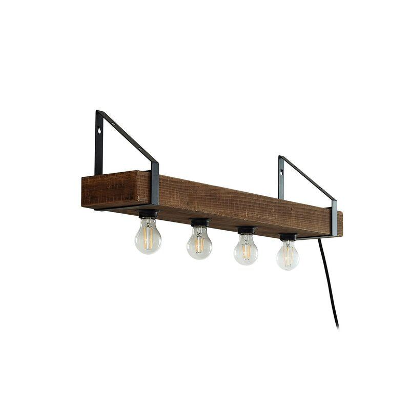 Lindby Wandleuchte Vatana Holz Stecker USB-Port 80 cm Wandlampe Lampe Leuchte - 4251911792010