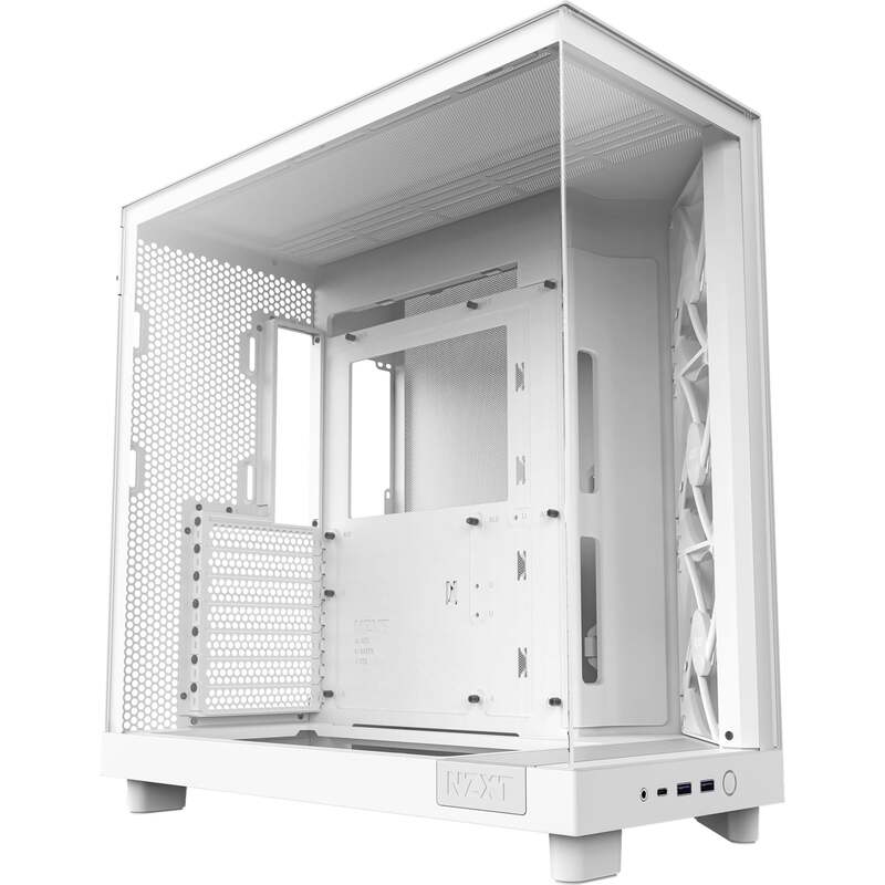 NZXT Midi Tower Gehäuse H6 Flow RGB weiß ATX Gehäuse mit Tempered Glass 52l - 5056547204062