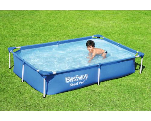 Bestway Aufstellpool Framepool Steel Pro 221x150cm Gartenpool blau 1200l - 4306517616199