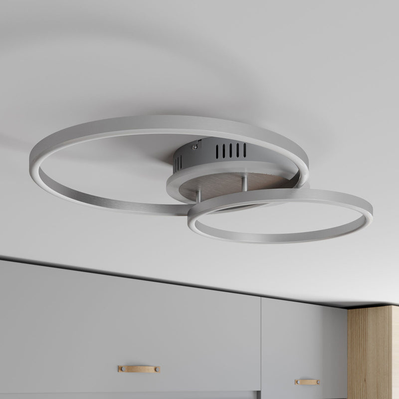 Lindby Deckenleuchte Edica LED Lampe dimmbar CCT 3000K-6000K nickel Ø58cm - 4251096575668