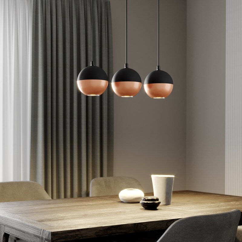 Hängeleuchte Midnight in Schwarz/Kupfer lang Hängelampe Lampe Leuchte Licht G39 - 5902349225715